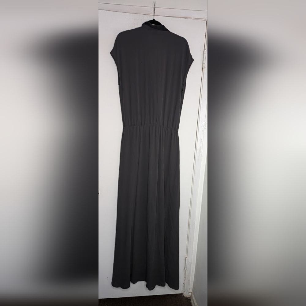 Brunello Cucinelli • Monili Silk Maxi Dress in Charcoal Size Large - Picture 4 of 7